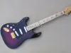 Guitar 6 Strings Purple Left Hand Electric Guitar with Quilted Maple Veneer,Maple Fretboard,Can be Customized