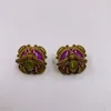 Ensemble de boucles d'oreilles et collier, tendance de la mode européenne et américaine, Vintage, tridimensionnel, mignon, violet, bague en forme d'abeille, vente en gros, livraison gratuite