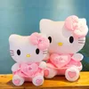 Entrega rápida 25cm macio rosa olá kt boneca de pelúcia saia gato travesseiro de dormir para menina brinquedos boneca de gato bonito brinquedo de pelúcia