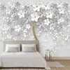 Wallpapers Modern Peel and Stick Accepteer voor woonkamerdecoratie Bloemenboom 3d Abstract Contact Muurpapier Home Decor