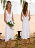 2019 Casual Beach Wedding Dresses Patterns V Neck A Line TEALEATHIATH VIT CHIFFON Wedding Party Dresses5661085