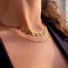 Catene Ins Collana ad anello geometrico in acciaio inossidabile placcato oro 18 carati per donna Regalo di gioielli ipoallergenici impermeabili