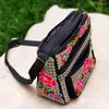 Bolsas de ombro Mulheres Bolsa Bolsa de Viagem Vintage Floral Bordado Crossbody Zip Celular Multi Camada