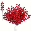 Decorative Flowers 20pcs Artificial Berry Crafts Christmas Garland Aesthetic Room Decoration Wedding Stage Layout Home Garden Plants