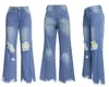 Women's Jeans 2024 Ripped Autumn And Winter Fringe Washed High-waisted Pants Wide-leg Pantalones De Mujer