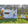 15ft giant White PVC jumper Inflatable Wedding Bounce Castle With slide Jumping Bed Bouncy castles bouncer House with blower For Fun