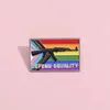 Broche de bandeira do orgulho lgbtq defender trans igualdade esmalte pino decorativo lapela jaqueta crachá acessório joia presente para amigos gays