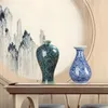 Vasi Cinese Jingdezhen Blu Bianco Porcellana Vaso di Ceramica Antico Casa Soggiorno Tavolo Figurine Negozio di Decorazione Vaso di Fiori Artigianato