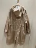Vestes femme printemps coton Brunello manteau à capuche mi-long