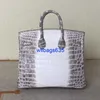Tote Bags Himalaya Crocodile Handbag Genuine Crocodile Skin Custom Womens Bag French Hand Sewn Bag Himalayan Portable Platinum Bag Nile Croc have logo HBYPD4