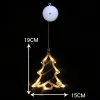 Merry Christmas LED Light Snowflake Santa Deer Hanging Sucker Lamp Window Ornaments Decoration for Home New Year Stickers