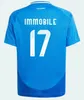 Euro 2024 Italie Maglia Bambino Buffon Chiellini Verratti Totti Chiesa Barella Belotti Zaniolo Raspadori Jorginho Soccer Jerseys Maillot de Football Home Shirts