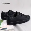 Skor Comemore Soft Leather Shoe Ladies Lace Up White Black Flats 2023 Men Sneakers Moccassin Spring Autumn Women Oxford Flat Shoes 40