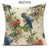 Kudde Oil Handmålning Konstnärlig kuddtryck 45x45cm Forest Bird Natural Classic Green Autumn Decorative Throw Pillows E2065