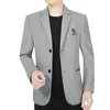 Erkekler Takım 2024 Üst düzey Moda All-One Business Yakışıklı Orta Yaşlı İnce Yün Takas Sıradan Tüvit Ceket