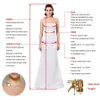 Coure transparent avec des cristaux lourds à manches longues robe de mariée blanche Organza et tulle A-Line Bling Bridal Robe 240320