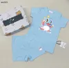 Classics toddler jumpsuits Colorful pattern printing newborn bodysuit Size 73-110 infant Summer T-shirt set Short sleeved and shorts 24Mar