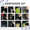 Shaker 18 pezzi, attrezzatura per mixology, set di code tutto in uno, shaker per bevande, filtri e strumenti essenziali, set da bar per uso professionale principiante, Oro -