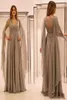 أنيقة Long Arivic Evening Dresses Cape Sleeves New 2022 شيفون الدانتيل المثيرة المثيرة الوهم مرة أخرى العباءات حفلة موسيقية للنساء 3492132