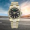 MENS TWATES HÖG KVALITET Luxury Wristwatches Ladies Automatisk Titta på dubbel kalender 40mm rostfritt stål rosguld armband safir glas lysande montres