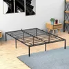 Andere beddengoedbenodigdheden Geheel metalen platformbedstee met massief stalen bed Platte noedels. De matrasfundering heeft geen doos en de veer heeft grote opbergruimte nodig. Zwart bedframe.