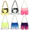 DrawString Women Acrylic Shoulder Purse Chain Mini Crossbody Novelty unik väska Pearl Tote Handväska tjej stilfull