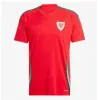 2024 25 Wales Euro Soccer Jerseys Bale Wilson Allen Ramsey World National Team Cup Rodon Vokes Home Football Shirt Kort ärm Vuxna uniformer Fans Player version