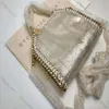 Designer Stella Mccartney Borsa Falabella Mini Tote Donna Nastro metallizzato Nero Piccole borse per la spesa Borsa a mano in pelle da donna Gjhg