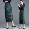 Jupes Jupe femme 2024 printemps automne Vintage Style chinois taille haute coupe ajustée décontracté Jacquard moulante longue grande taille 1271