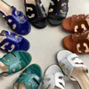 Kvinnor Oasis Sandaler H Family High Heel Slippers äkta läderdesigner Family Womens Summer Outwear Fashion Thick Qqpdp2