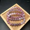 Figurines décoratives 9.5mm à 9.8mm, Bracelet de perles en cristal de Quartz Rose violet naturel de Madagascar, dégradé de guérison, pour cadeau de bijoux