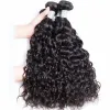 Perücken 12A Wasserwellenbündel mit Verschluss Frontaler peruanischer tiefe Locken nasse und wellige Bündel mit Verschluss 100% Remy Human Hair Gewebe