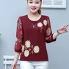 Women's T Shirts 5xl Women Spring Summer Bluses Lady Fashion Casual Half Sleeve O-Neck Collar Flower Printing Blusas Tops