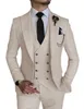 Mode smart affär himmel blå dräkt homme bröllop män kostymer lapel brudgum tuxedos terno masculino prom blazer 3 bitar 240227