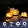 Energy-efficient Outdoor Solar Globe Light Set For Garden Waterproof Cracked Glass Ball Lamps With Auto Charging Feature