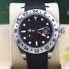 Hareket RLX İzle Temiz İğne Siyah Explorer Beyaz Yüksek Kadran Turuncu Kalite Paslanmaz Çelik 42mm 216570 Makine L