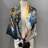 Foulards BirdTree Véritable Foulard carré en soie Peinture à l'huile Sertissage à la main Cadeau de maman Tempérament Châle élégant 2024 Printemps A41731QD