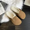 Slippers 2022 Winter Women's Ferm Fur Fur Farm Warm-Slippers Faux Sued Cork Slippers For Women Fashion Cork Shoes Cork Ladies Girls