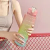 Water Bottles Water Bottle Girls Large Capacity Drinking Bottle Straw Cup Portable Sports Jugs Time Marker Leak-proof Plastic Cups 300/900ML yq240320