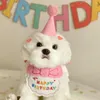 Vêtements pour chiens Chapeau de chat pour animaux de compagnie Bavoir pour accessoires d'anniversaire Mignons casquettes / bavoirs Costume Fournitures de décoration de fête