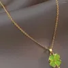 Pendant Necklaces Fashionable 360° Rotating Four-leaf Clover Necklace For Women Creative Jewelry Accessories Birthday Gift Lover