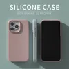 Étuis de téléphone en Silicone liquide pour iPhone, pour modèles 15 Pro Max, 14 Plus Pro, 13 Mini, couleur unie, couverture complète, Anti-chute, nouvelle collection