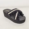 Slippers Zomerstrandschoenen Platte damesslipper Dames harde zool Compatibel met machinewasbaar Voor