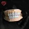Мужские хип-хоп грили с алмазными зубами, 6 верхних, 6 нижних, 925, серебристый, со льдом, изготовленный на заказ муассанитовый гриль