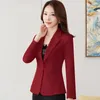 Damenanzüge 2024 Frühling Herbst Eleganter gekerbter Blazer für Frauen in Oberbekleidung beiläufige dünne koreanische Jacke weiblicher Anzug Modemantel