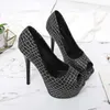 Dress Shoes 2019 Women Fish Mouth Platform Pumps Ultra High Heels 14cm Peep Toe Shallow Ladies Single Female Banquet H240325