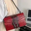 Grenzüberschreitende Großhandelshandtaschen der Modemarke Neue Damentasche Modekette Straddle Krokodilmuster Vielseitige One-Shoulder-Ladybags