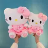 Entrega rápida 25cm macio rosa olá kt boneca de pelúcia saia gato travesseiro de dormir para menina brinquedos boneca de gato bonito brinquedo de pelúcia