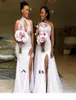 Two Styles Nigeria African Mermaid Bridesmaid Dresses Plus Size Beads Applique Maid Of The Honor Side Slit Wedding Party Wear591502745735