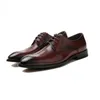 Sapatos de vestido Laces masculinos de couro pontudo Oxford Office Upscale